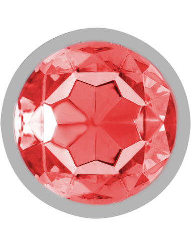 INTENSE - ALUMINUM METAL ANAL PLUG WITH RED CRYSTAL SIZE L