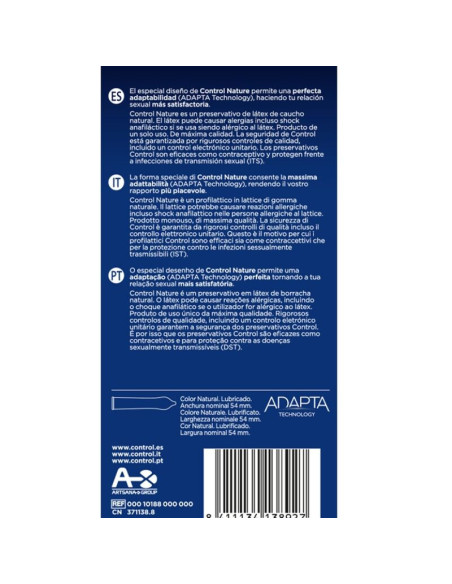CONTROL - ADAPTA NATURE PREZERVATYVAI, 6 VIENETAI
