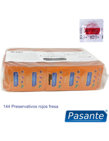 PASANTE - PREZERVATYVŲ SKONIO BRAŠKIŲ MAIŠELIS 144 VIENETAI
