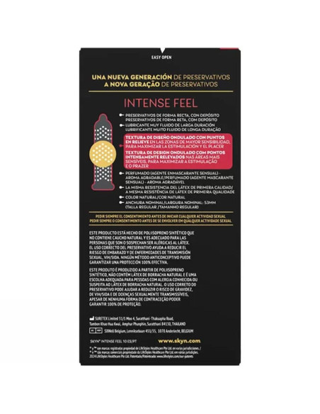 SKYN - INTENSE FEEL TEXTURED CONDOM WITH WAVY DESIGN 10 UNITS
