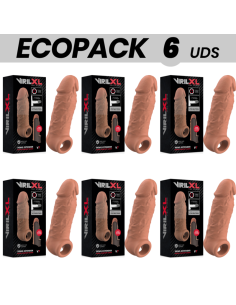 ECOPACK 6 VIENETAI - VIRILXL SKYSTO SILIKONINIO VARPOS ILGINIMO PRIEMONĖ V7 RUDOS SPALVOS