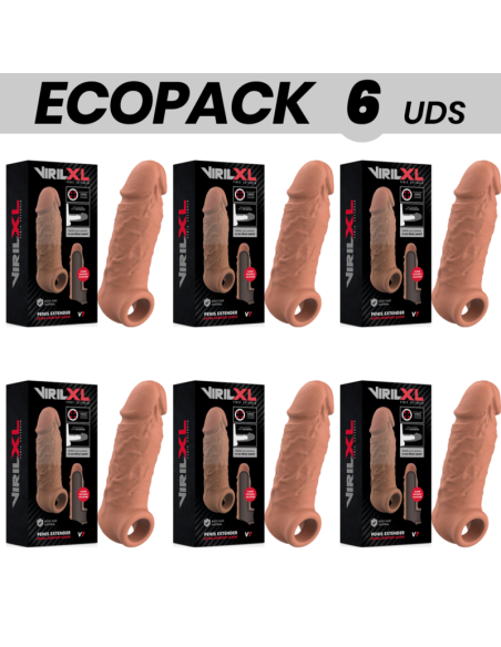 ECOPACK 6 UNITS - VIRILXL LIQUID SILICONE PENIS EXTENSION V7 BROWN
