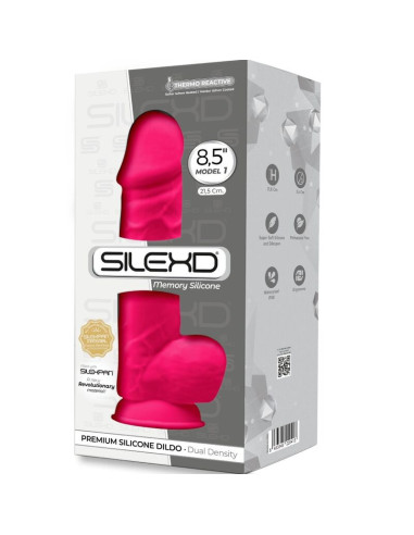 SILEXD - MODEL 1 REALISTIC PENIS PREMIUM SILEXPAN SILICONE FUCHSIA 21.5 CM