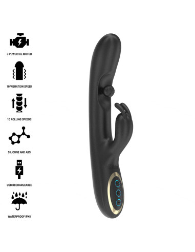 IBIZA - POWERFUL RABBIT VIBRATOR WITH MASSAGING ROLLING PEARL
