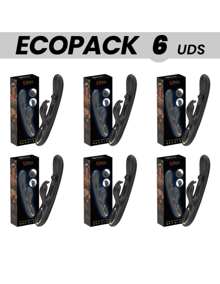 ECOPACKS 6 UNITS - IBIZA POWERFUL RABBIT VIBRATOR WITH MASSAGING ROLLING PEARL