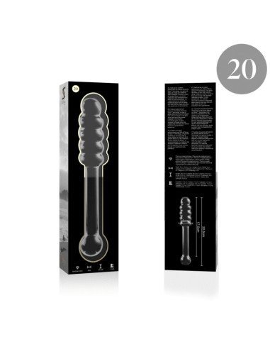 NEBULA SERIES BY IBIZA - MODEL 20 DILDO BOROSILICATE GLASS CLEAR 20.5 CM -O- 3 CM