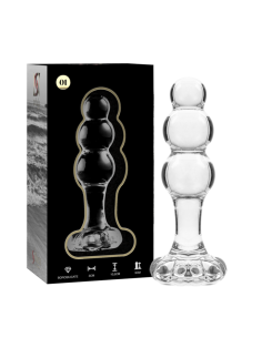 NEBULA SERIES BY IBIZA - MODEL 1 ANAL PLUG BOROSILICATE GLASS CLEAR 10.5 CM -O- 3 CM
