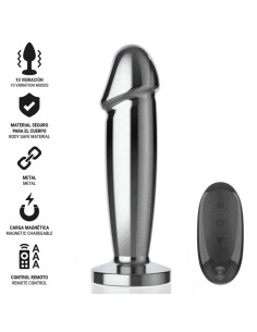 INTENSE - ANALINIS KAIŠTIS, 10 VIBRACIJOS TAŠKŲ, METALINIS DILDO SU NUOTOLINIO VALDYMO PULTELIU 2