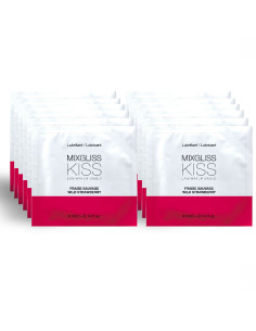 MIXGLISS - vandens pagrindu pagamintas lubrikantas, braškių skonio, 12 vienkartinių dozių, 4 ml