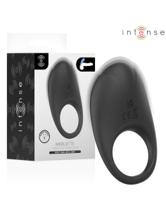 INTENSE - MERLOTTE VIBRATING PENIS RING WITH CLITORIS STIMULATION BLACK