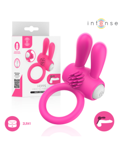 INTENSE - HOPPS VIBRATING PENIS RING WITH CLITORAL STIMULATION PINK