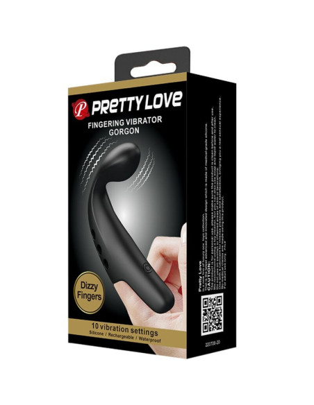 PRETTY LOVE - JUODAS GORGON VIBRATORIUS PIRŠTUKAS