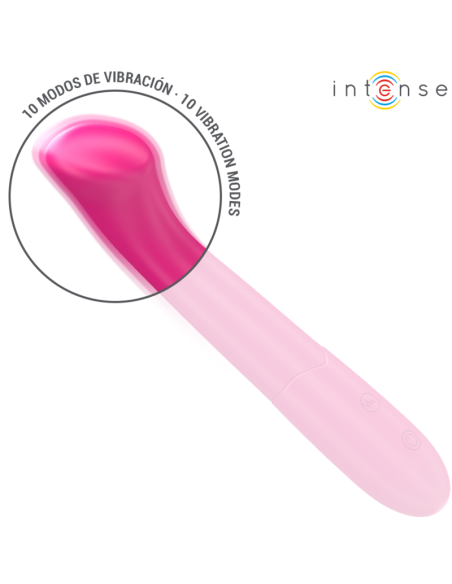 INTENSE - PATY VIBRATORIUS 19 CM LANKSTUS 10 VIBRAVIMŲ MODELIS 2 ROŽINIS