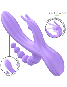 INTENSE - MIKO TRIPLE VIBRATOR RABBIT ir STIMULATOR ir ANAL 7 VIBRATIONS PURPLE 2