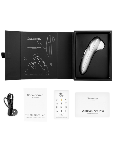 WOMANIZER - PRO VIBRANT CLITORAL STIMULATOR SILVER GREY