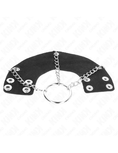 KINK - penio žiedas 4 CM grandinėlė 7 CM metalas su odiniu diržu