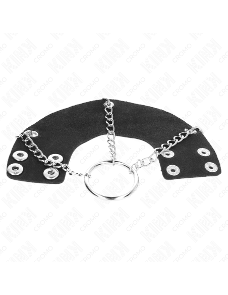KINK - penio žiedas 4 CM grandinėlė 7 CM metalas su odiniu diržu