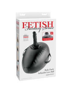 FETISH FANTASY SERIES - BODY DOCK INFLATABLE LOVE BALL WITH DILDO BLACK 41.9 CM