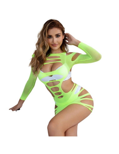 SUBBLIME - 952280 ŽALIA ILGŲ RANKOVIŲ TINKLELĖ SU ELASTINE MEDŽIAGA, VIENO DYDŽIO