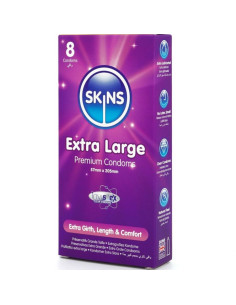 SKINS - YPAČ DIDELIS PREMIUM KLASĖS PREZERVATYVŲ PAKUOTĖ, 8 vnt. 2