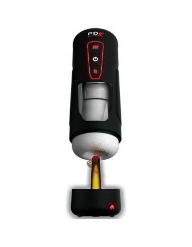 PDX ELITE - MILK ME HOTTER automatinis masturbatorius su stūmimo ir šilumos vibracijos efektu