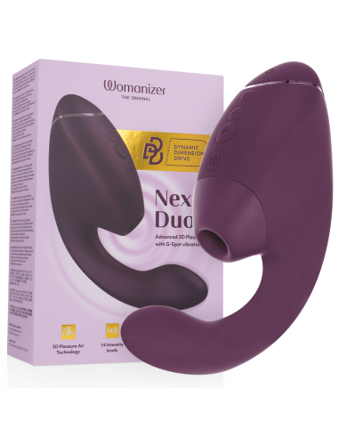 WOMANIZER - DUO NEXT DUAL CLITORAL irG-SPOTINIS STIMULIATORIAUS TAMSIAI VIOLETINIS