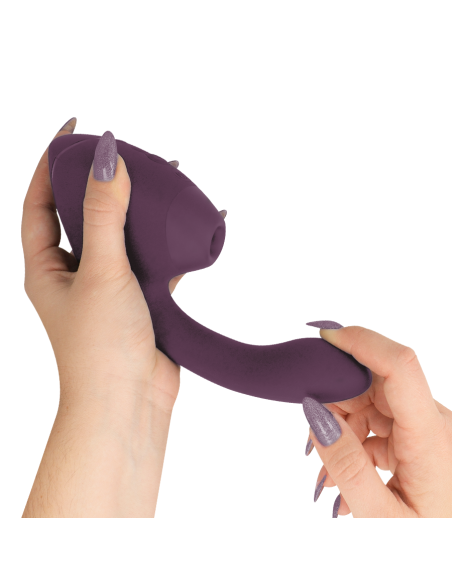 WOMANIZER - DUO NEXT DUAL CLITORAL irG-SPOTINIS STIMULIATORIAUS TAMSIAI VIOLETINIS