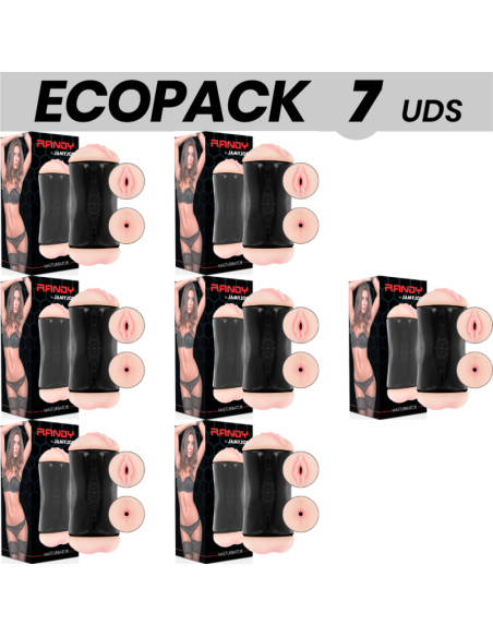 ECOPACK 7 VIENETAI - JAMYJOB RANDY DVIGUBOS ĮĖJIMO MASTURBATORIUS - VAGINA IR ANO