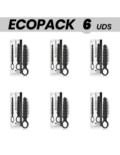 ECOPACK 6 VIENETŲ - BLACKandSILVER BOB GALINGA SILIKONINĖ ANALINĖ GRANDINĖ