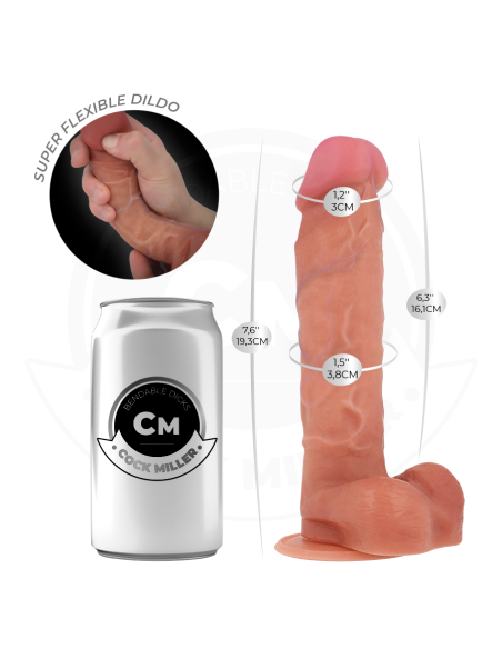 COCK MILLER - HIPERREALISTINIS ARTIKULIARIAI LIEKNAMAS DILDO 19,3 CM