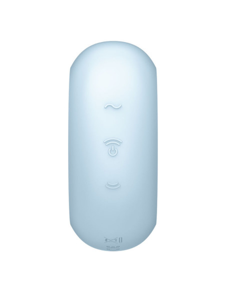 SATISFYER - PRO TO GO 3 DOUBLE AIR PULSE STIMULATOR and VIBRATOR BLUE