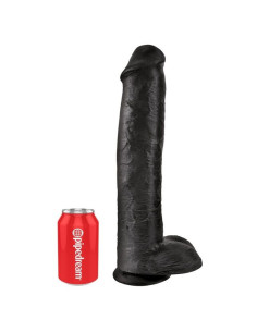 KING COCK - REALISTIC DILDO WITH TESTICLES 38 CM BLACK
