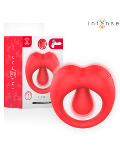 INTENSE - RUSSELL VIBRATING PENIS RING WITH CLITORIS STIMULATION RED