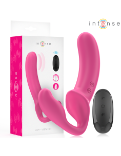 INTENSE - AMY DVIGUBAS VIBRATORIAUS 20 CM ROŽINIS NUOTOLINIO VALDYMO PULTAS