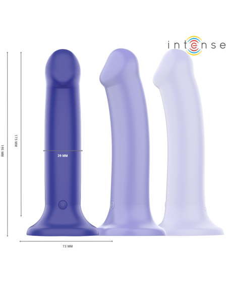 INTENSE - VICTORIA VIBRATOR SU SIURBLIU 10 VIBRACIJŲ TAMSIAI MĖLYNA NUOTOLINIO VALDYMO PULTAS