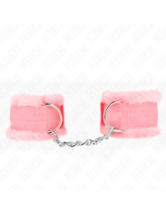 KINK - FURRY LINED WRIST RESTRAINTS PINK ADJUSTABLE 17-31 CM X 7 CM 2