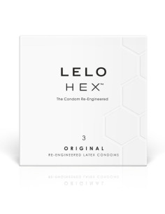 LELO - HEX prezervatyvų dėžutė, 3 vnt.