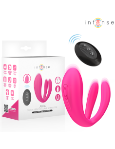INTENSE - JULIA DVIGUBAS VIBRATORIAUS SPAUSTUVAS STIMULIATORIAUS NUOTOLINIO VALDYMO PULTAS