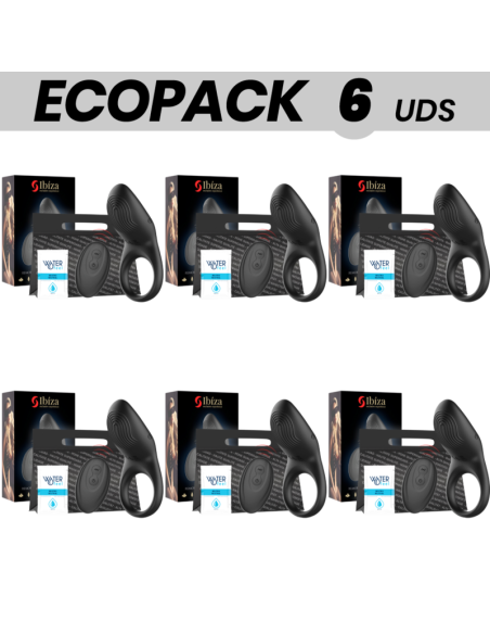 ECOPACK 6 VIENETAI - IBIZA NUOTOLINIO VALDYMO ŽIEDO VIBRATORIUS SU PILNU KONTAKTU