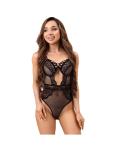 LIVCO CORSETTI FASHION - PAULA LC 20209 BODY WITH LACE DECORATIONS BLACK L-XL