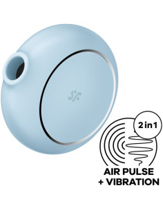 SATISFYER - PRO TO GO 3 DOUBLE AIR PULSE STIMULATOR and VIBRATOR BLUE