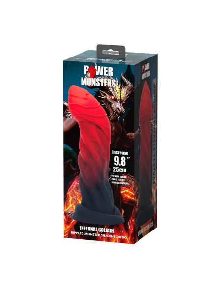 POWER MONSTERS - INFERNAL GOLIATH BICOLOR FANTASY SILICONE DILDO 25 CM Ø 6 CM
