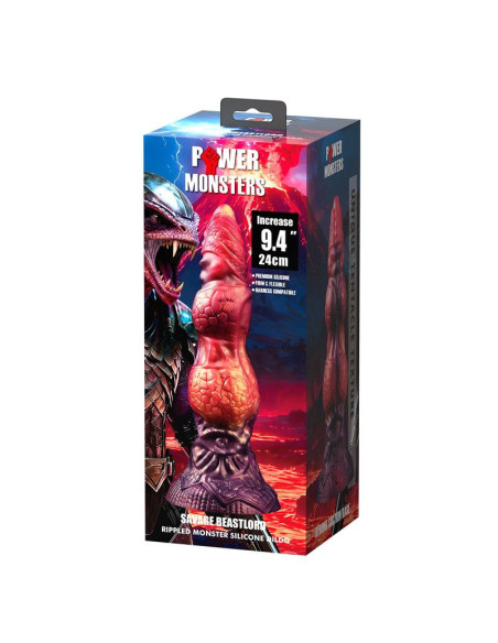 POWER MONSTERS - SAVAGE BEASTLORD TRICOLOR FANTASY SILICONE DILDO 24 CM Ø 5 CM