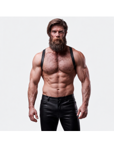 FETISH SUBMISSIVE ATTITUDE - MENS ECO-LEATHER BACK HARNESS