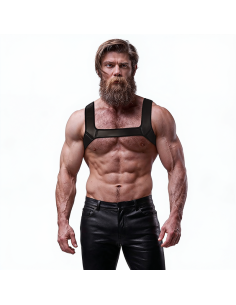 FETISH SUBMISSIVE ATTITUDE - NEOPRENE CHEST HARNESS FOR MEN SIZE L