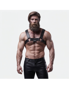 FETISH SUBMISSIVE ATTITUDE - MENS ECO-LEATHER CHEST HARNESS