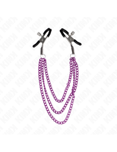 KINK - NIPPLE CLAMPS WITH 3 CHAINS PURPLE 20-23-28 CM 2