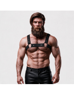 FETISH SUBMISSIVE ATTITUDE - ADJUSTABLE NEOPRENE CHEST SPORTS HARNESS FOR MEN