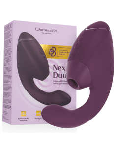 WOMANIZER - DUO NEXT DUAL CLITORAL irG-SPOTINIS STIMULIATORIAUS TAMSIAI VIOLETINIS